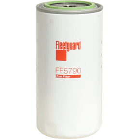 A white Sparex Fuel Filter - Spin On - FF5790 (Sparex Part No. S.119373), compatible with Ford / New Holland, featuring red text and a green top.