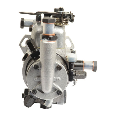 A close-up image of a Sparex Fuel Injection Pump Head and Rotor Kit (Sparex Part No.S.105961) with metal piping, bolts, and connectors.