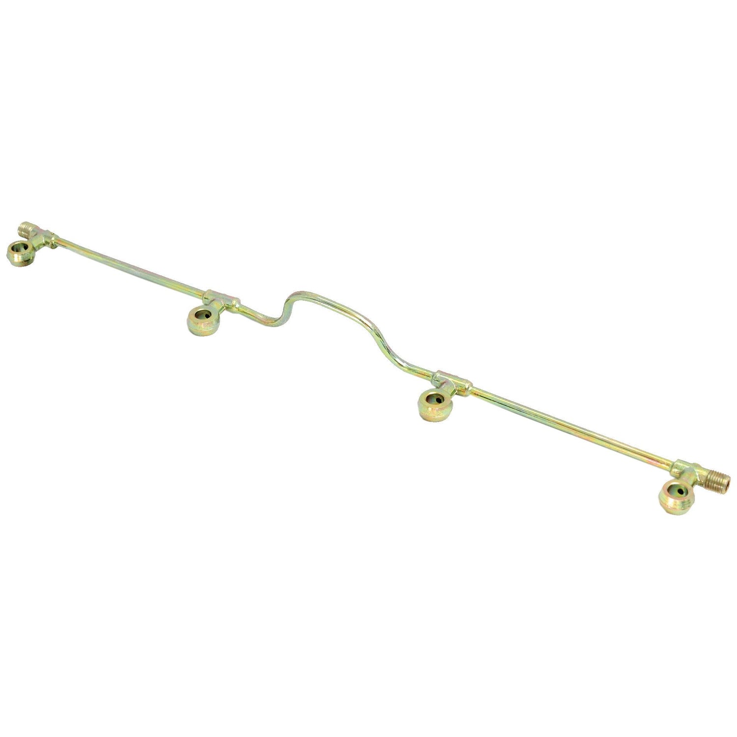 The "Fuel Injector Leak Off Pipe" (Sparex Part No. S.41440) by Sparex features a metal construction with four injector ports, specifically designed for a particular Perkins Build List engine configuration.