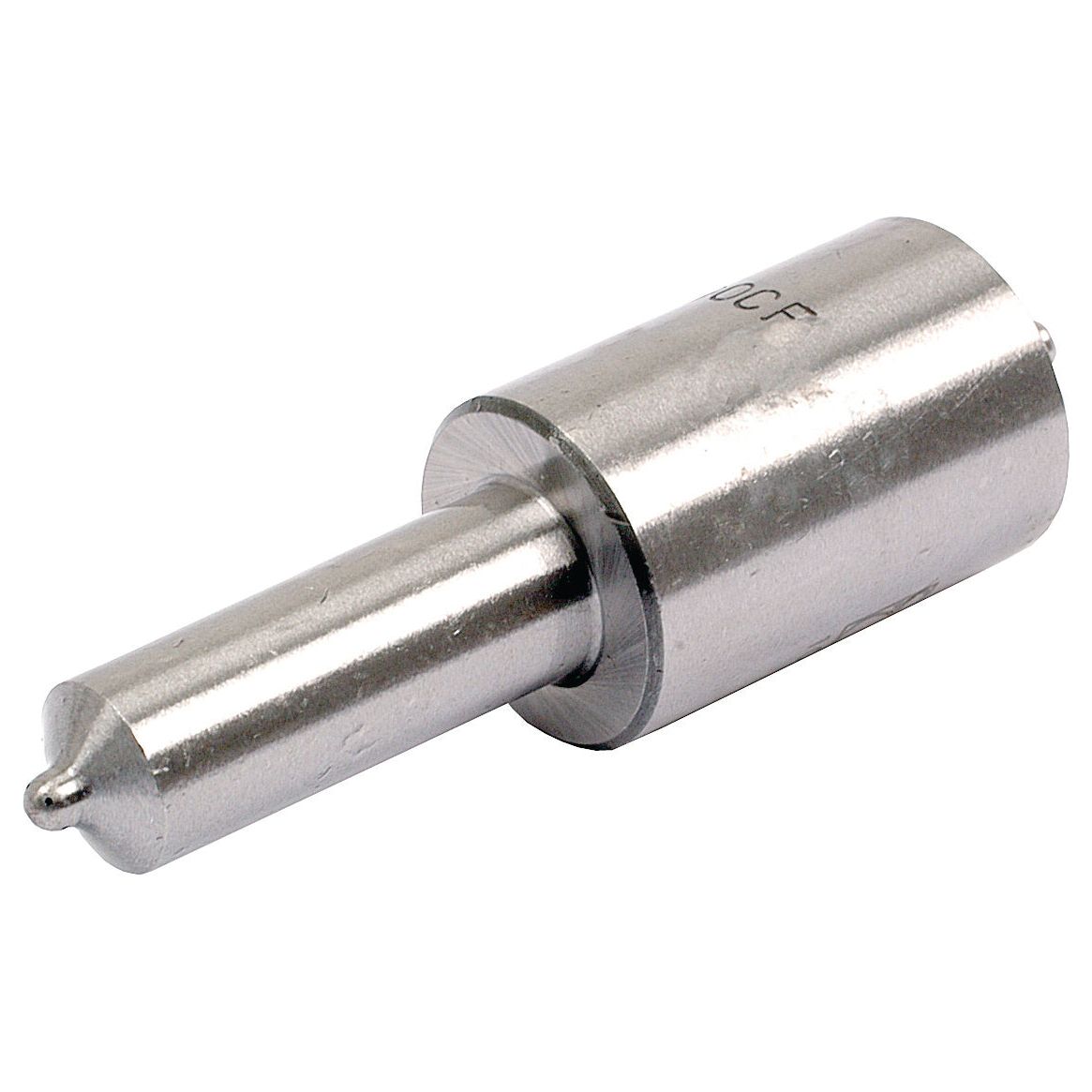 A metallic cylindrical object with a pointed tip and a wider base, resembling the Fuel Injector Nozzle (Sparex Part No. S.22368) used in New Holland machinery from the Sparex brand.