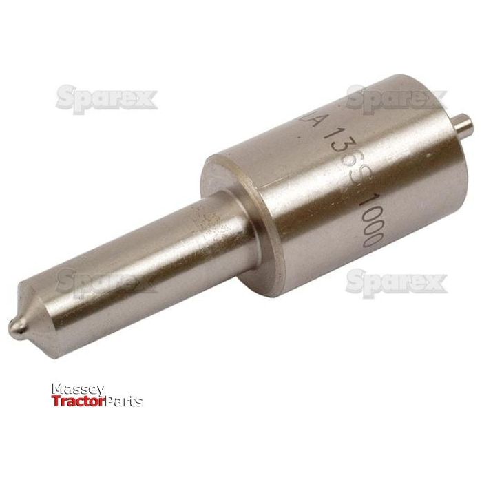 A close-up of a metal tractor part featuring the Sparex branding. The cylindrical piece narrows to a pointed tip, with engraved text partially visible. It closely resembles a Fiat tractor injector nozzle, similar to the Bosch DLLA136S1000 model. The product is identified as Fuel Injector Nozzle | Sparex Part No.S.62359.