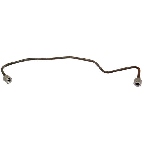 The Sparex Fuel Injector Pipe - CAV Rotary Pump (Sparex Part No.S.66008) is a bent metal fuel line with threaded connectors at both ends, designed for automotive use and compatible with Ford New Holland models.
