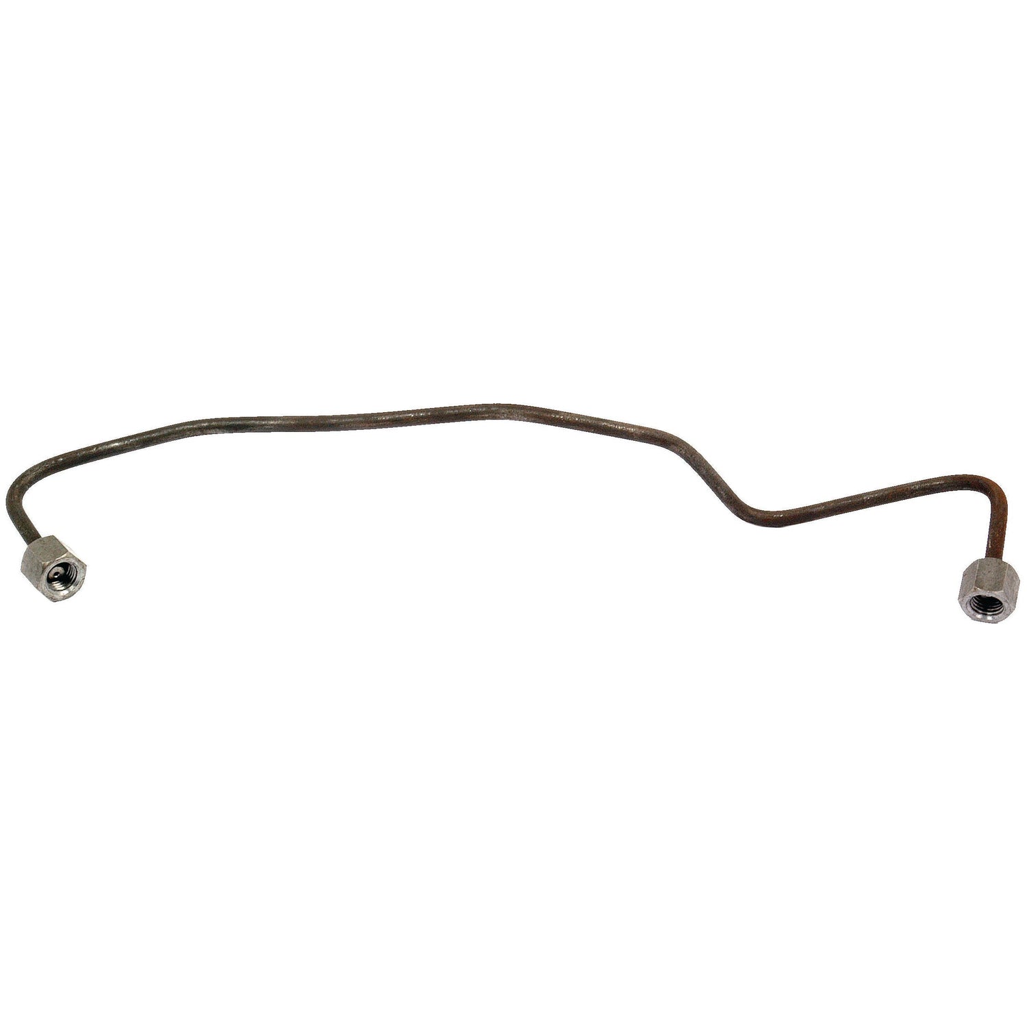 A slightly bent Fuel Injector Pipe with hexagonal connectors on both ends, isolated on a white background, compatible with Ford New Holland tractors, from the Sparex brand (Part No. S.66008).