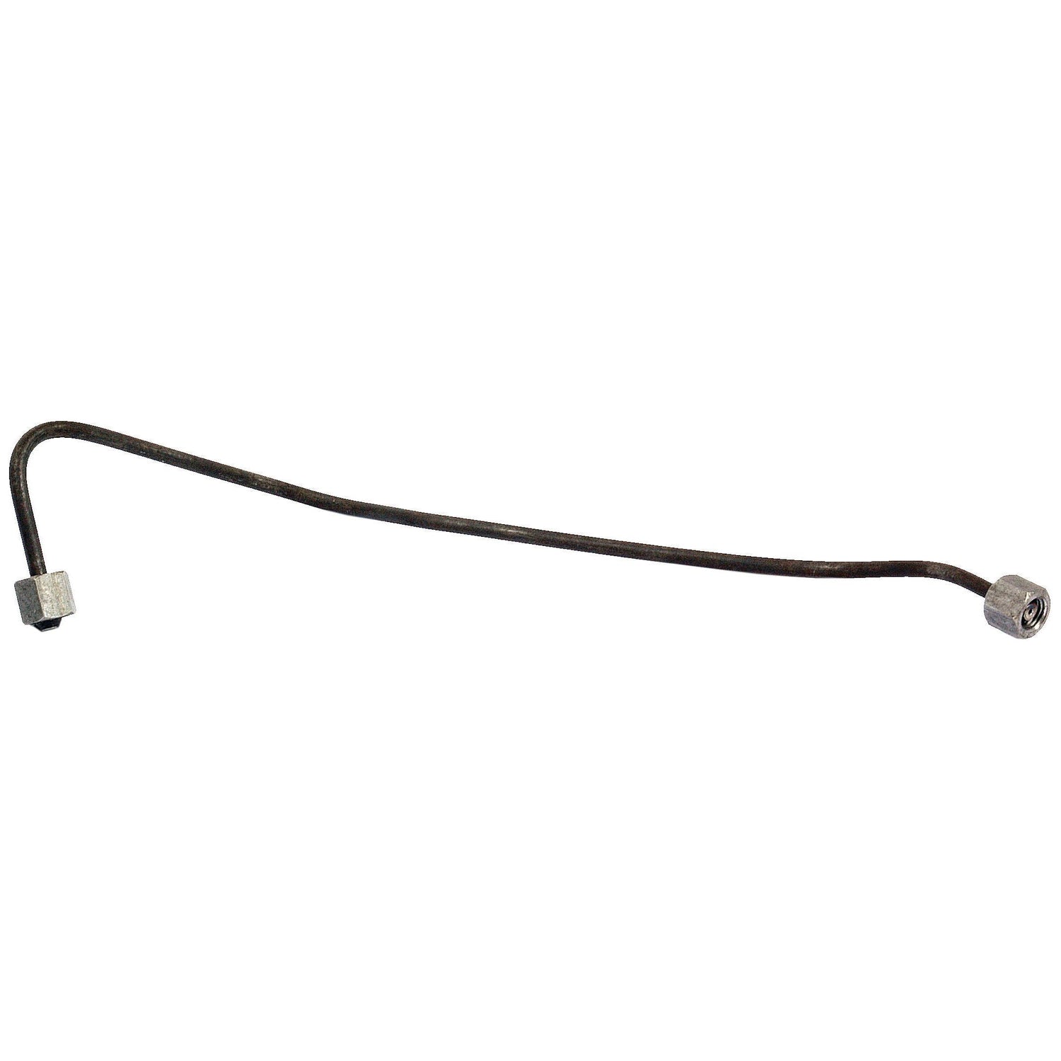 The Sparex Fuel Injector Pipe with part number S.66009 is a US-built metallic pipe featuring an angled bend and threaded connectors on both ends, specifically designed for fluid or gas transportation in CAV rotary pump systems.