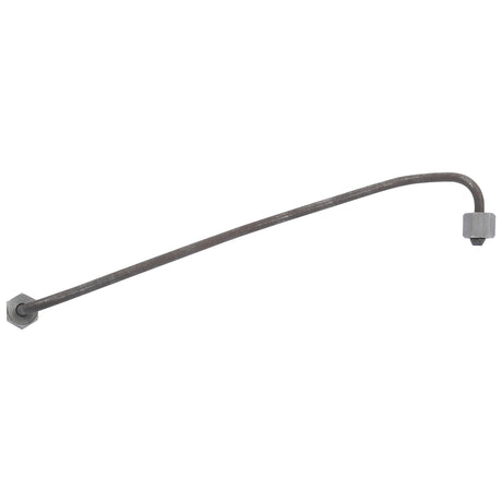 Image of a long, curved metal pipe with hexagonal fittings on both ends, compatible with Sparex and Massey Ferguson models. Product Name: Fuel Injector Pipe | Sparex Part No. S.41511 by Brand: Sparex