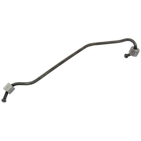The Sparex Fuel Injector Pipe (Part No. S.41512) is a metal pipe, slightly bent in the middle, equipped with two threaded hexagonal nuts at the ends, making it perfect for Perkins engines.