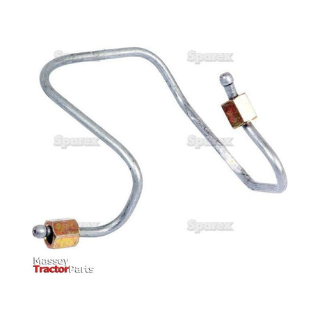 A fuel injector pipe with two connectors, labeled Sparex Part No.S.73633, ideal for tractor parts.