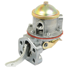 An image of the Sparex Fuel Lift Pump (Part No. S.40565) with a metal body, domed top, and multiple mounting holes on its base. This Fuel Lift Pump is compatible with Massey Ferguson tractors and features a lever for operation.
