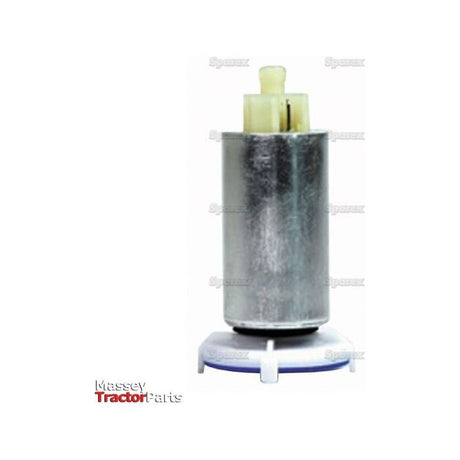 A cylindrical metal part with a plastic top and a white round base, labeled "Sparex," designed to fit seamlessly with John Deere equipment.