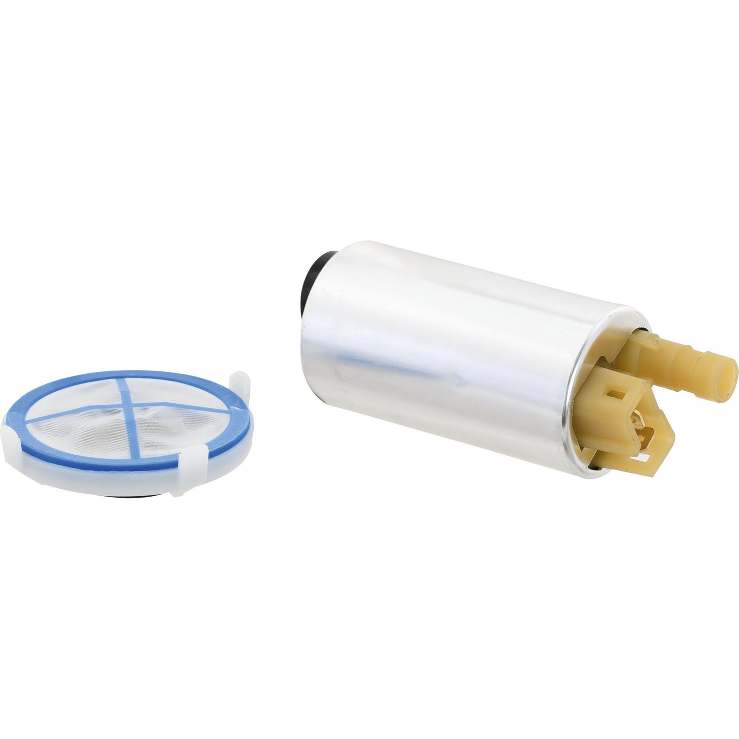 A compact metal automotive Fuel Lift Pump with a plastic filter assembly on the side, compatible with John Deere tractors and Sparex parts, identified as the Sparex Fuel Lift Pump (Part No. S.58748).