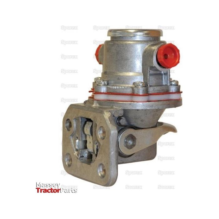 A metallic fuel lift pump with red and black accents, suitable for models like the Hurlimann H6160. The text on the image reads "Massey Tractor Parts" and "Sparex Part No.S.58759".