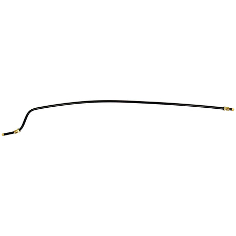 A black, slightly curved metal rod with brass connectors at both ends, known as the Fuel Pipe from Sparex (Part No. S.41516), resembling a compatible fuel pipe for Perkins A4.236 or Massey Ferguson engines.