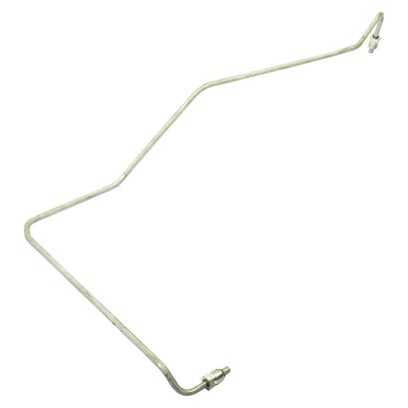 A bent metal tube with threaded fittings on both ends, likely used as a fuel or hydraulic line, available as Fuel Pipe (Sparex Part No. S.43882) from Sparex and compatible with Massey Ferguson equipment.