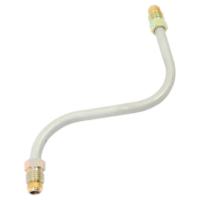 The Sparex Fuel Pipe (Part No. S.43883) is a curved metal pipe featuring threaded fittings on both ends, designed for specific mechanical or industrial connections and compatible with Massey Ferguson equipment. It is ideal for use as part of a primary-secondary filter system.