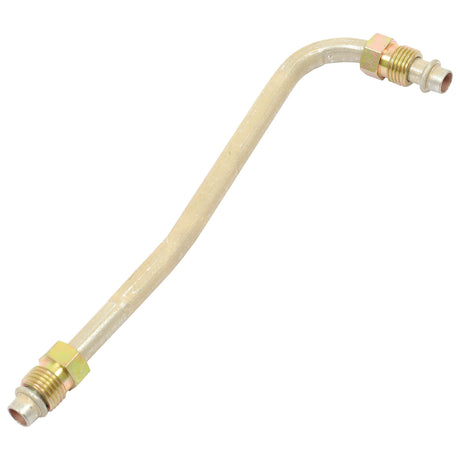 A Sparex Fuel Pipe (Sparex Part No. S.43885) for Massey Ferguson machinery, featuring a curved shape and threaded fittings at both ends.