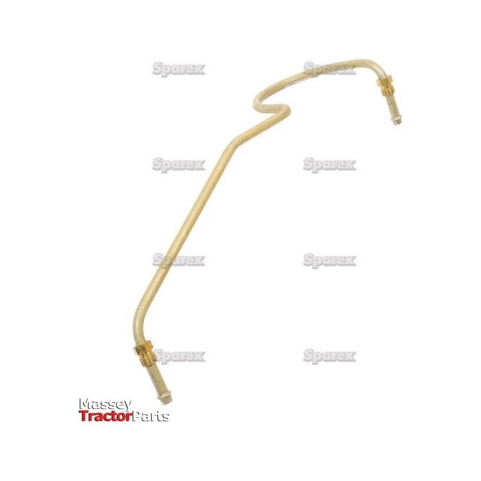 A Sparex-branded metal hydraulic line, specifically the Fuel Pipe (Sparex Part No. S.43886), features several bends and fittings at each end and is designed to work seamlessly with your lift pump system, making it an ideal component for Massey Ferguson Tractor Parts.