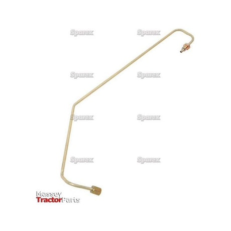 A bent metal fuel injection pipe, labeled "Fuel Pipe | Sparex Part No. S.43890" and bearing the "Sparex" branding, is suitable for Massey Ferguson models.