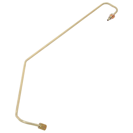 The Sparex Fuel Pipe (Part No. S.43890) is a metal pipe featuring a hexagonal fitting on one end and a threaded fitting on the other, commonly found on Landini or Massey Ferguson equipment. This pipe includes a series of angular bends.