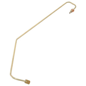 A metal fuel injection line tube with a bent shape and threaded fittings on both ends, compatible with Landini and Massey Ferguson models, available as Fuel Pipe Sparex Part No. S.43890 by Sparex.