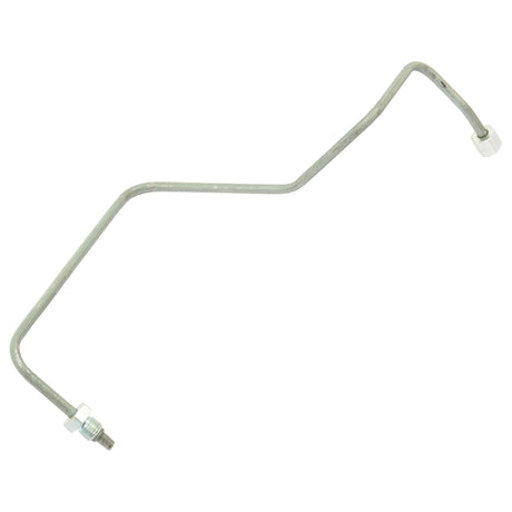 A Sparex Fuel Pipe (Part No. S.43891) by Massey Ferguson featuring a zigzag shape and threaded connectors on both ends.