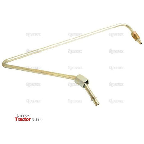 Fuel Pipe | Sparex Part No. S.44036, a metal fuel injection pipe with two connectors, compatible with Massey Ferguson and Landini models, featuring labels 'Massey Tractor Parts' and 'Sparex' in the background.