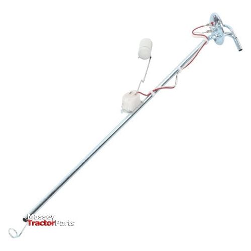 A long metal fuel sender unit with a float mechanism and electrical wiring, specifically designed for Massey Ferguson tractors, AGCO's Massey Ferguson - Fuel Sender Unit - 3713028M1.