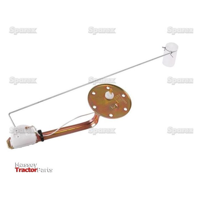 A Fuel Sender Unit (Sparex Part No. S.43539) for a Massey Ferguson tractor by Sparex. The unit features a float, a metal arm, and a mounting plate.