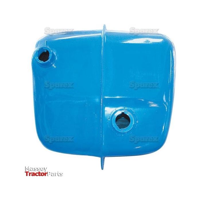 A blue fuel tank with two openings, featuring the "Massey Tractor Parts" logo in the lower left corner. This high-quality Sparex component (Part No. S.66739) is compatible with Ford New Holland models.