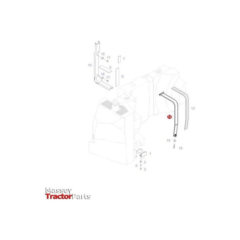 Fendt Fuel Tank Strap - H718202060020 | OEM | Fendt parts | Fuel Tanks-Fendt-Engine & Filters,Farming Parts,Filters,Fuel,Tractor Parts
