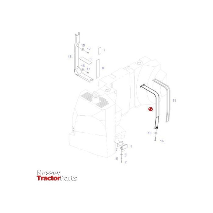 Fuel Tank Strap - H718202060020 - Massey Tractor Parts