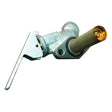 Close-up of the Fuel Tap (Sparex Part No. S.67180), a metal mechanical part featuring a lever and a cylindrical mesh component, designed by Sparex.