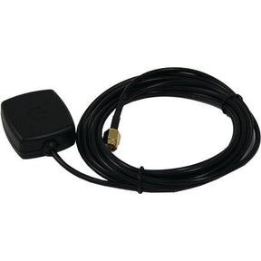 A black rectangular GPS antenna, the G1 GNSS Antenna (Sparex Part No. S.152790) from the brand Sparex, features a long attached cable neatly coiled with a gold-plated connector at the end and utilizes PATCHWORK TECHNOLOGY.