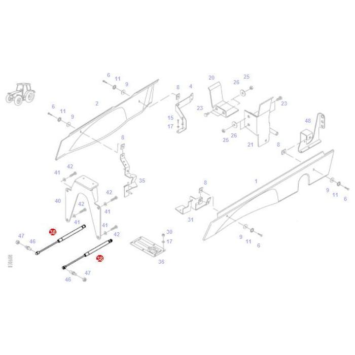 Gas Strut - H716501021201 - Massey Tractor Parts