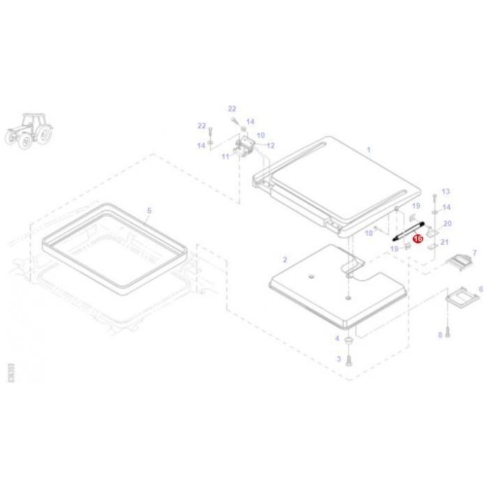 Gas Strut - H816810020100 - Massey Tractor Parts