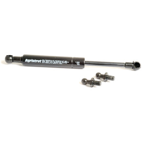 A Sparex Gas Strut, Total Length: 200mm (S.54526), labeled "Agristrut" on the body, is displayed accompanied by three screws and a D1 Ball Joint against a white background.