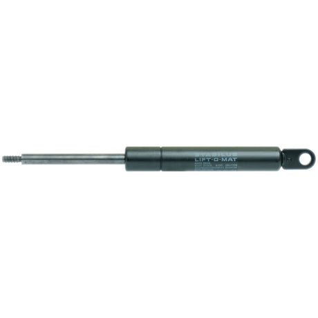A gas strut with a black and metallic finish, labeled "Gas Strut, Total length: 210mm - S.19837," from the brand Sparex, featuring a piston rod with an impressive ram stroke protruding from one end and an attachment loop on the other.