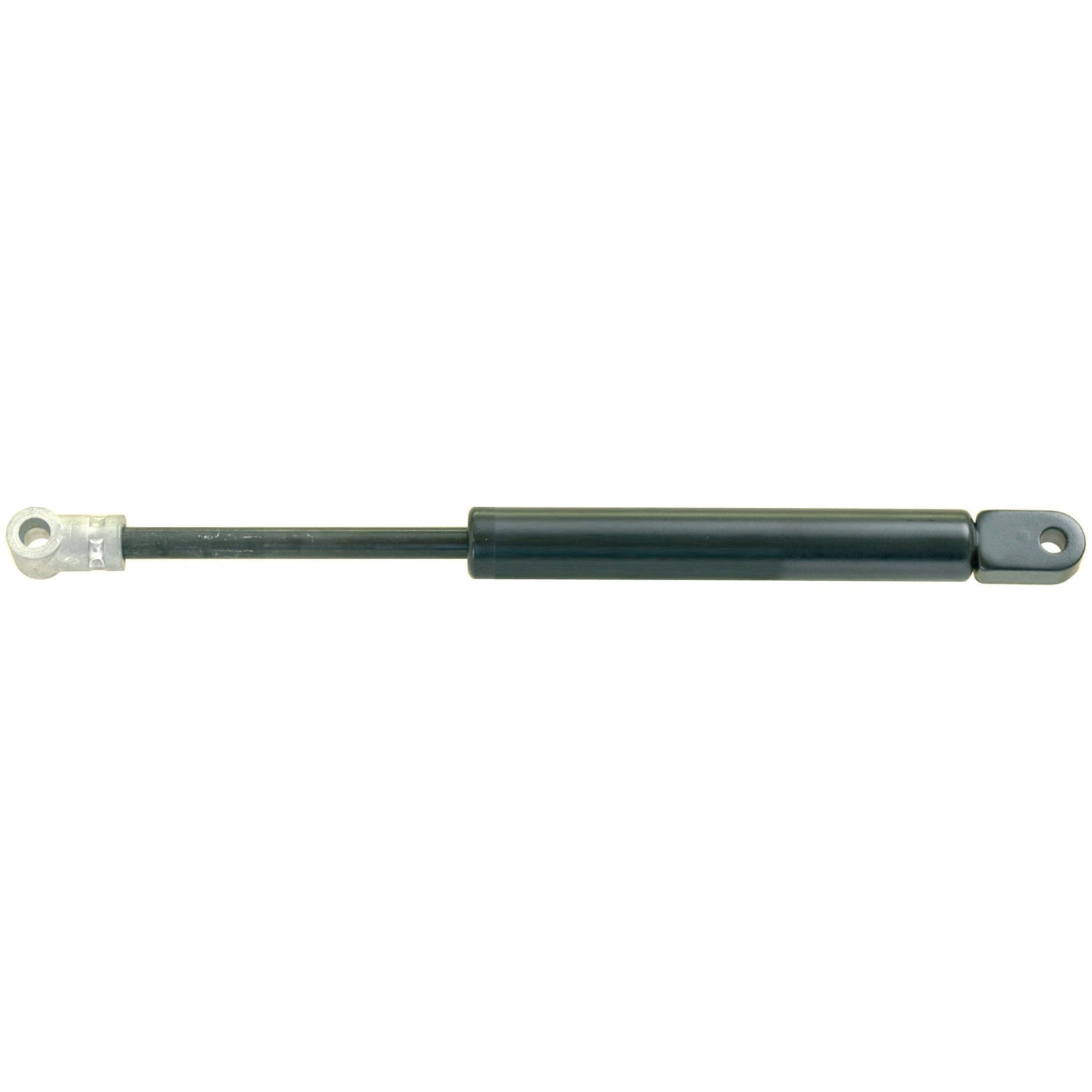 The Sparex Gas Strut, S.19439, features a black cylindrical body with an extended rod and metal eyelets as end fittings on both sides. With a total length of 245mm, it is ideal for lifting or supporting applications where precise pressure is essential.