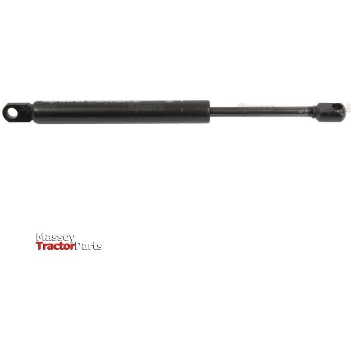 A Sparex S.54531 Gas Strut measuring 250mm in total length, featuring mounting brackets on each end, set against a white background. The image includes the "Massey Tractor Parts" logo in the bottom left corner and highlights details such as cylinder OD and ram stroke.