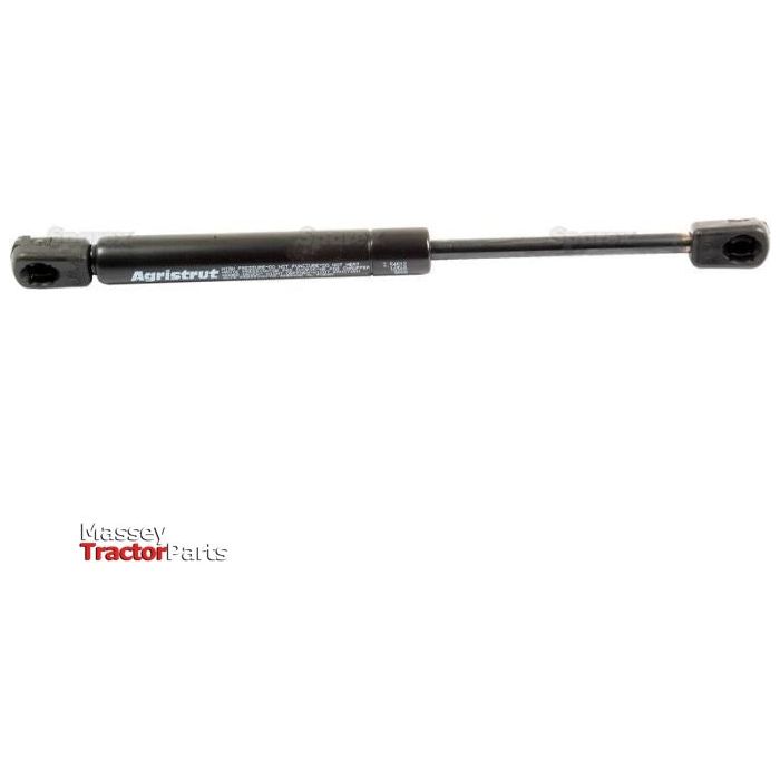 A black gas strut branded with Massey Tractor Parts, featuring a Sparex cylinder and a ram stroke of 95mm, with a total length of 255mm (Product Code: S.54512).