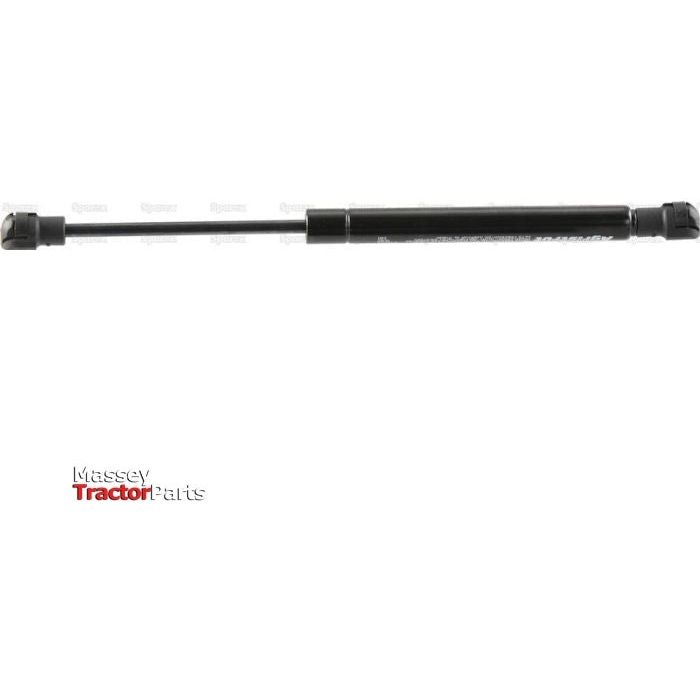 This extendable gas strut, with a sleek black cylindrical body and connections at both ends, is labeled under the "Sparex" brand. Suitable for various models, this 275mm strut (S.137028) comes with detailed manufacturing information to ensure easy installation and use.