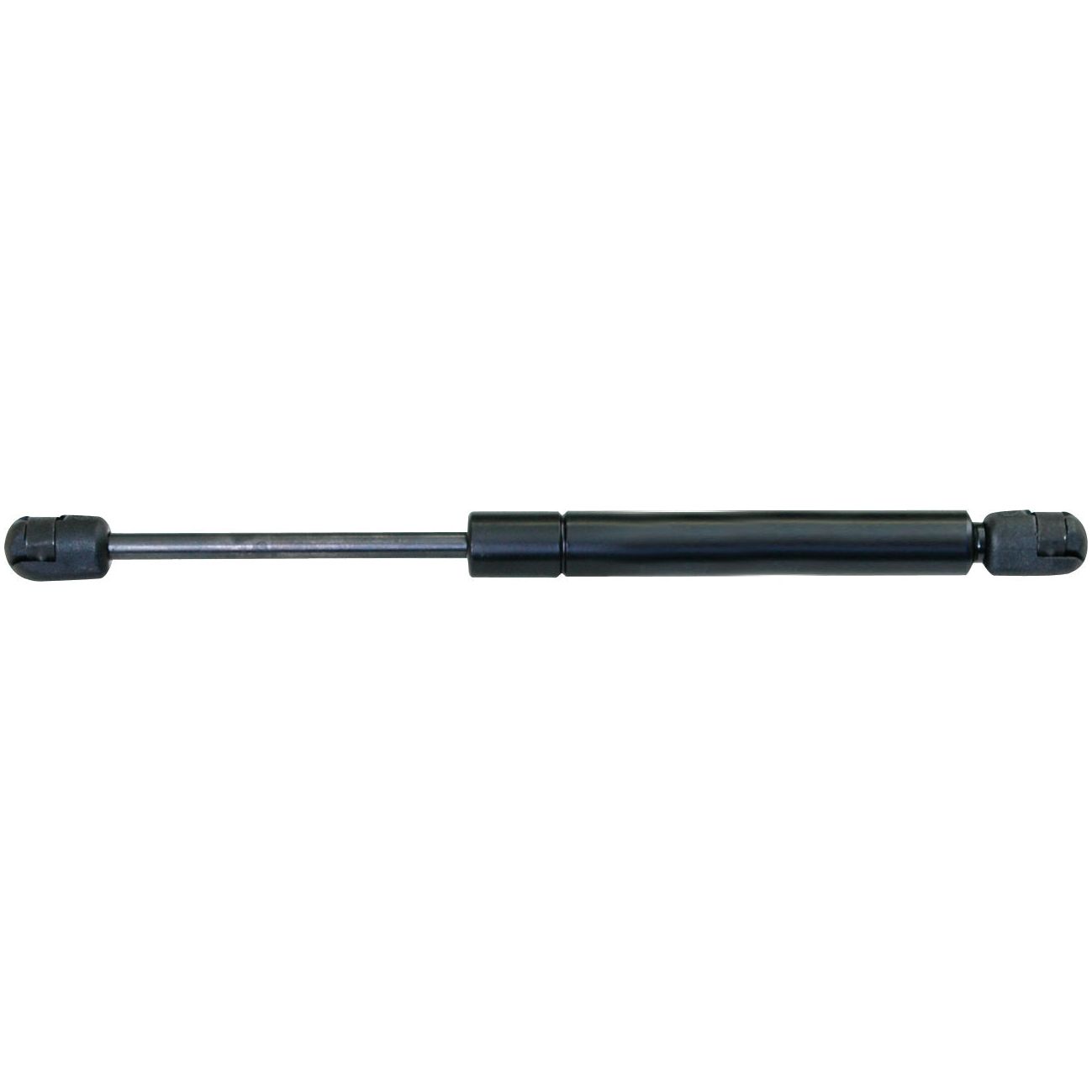 The Sparex Gas Strut (S.19452) is a 275mm long, black cylindrical support mechanism featuring two end connectors, ideal for maintaining and adjusting components like trunk lids or hoods with accurate pressure control.