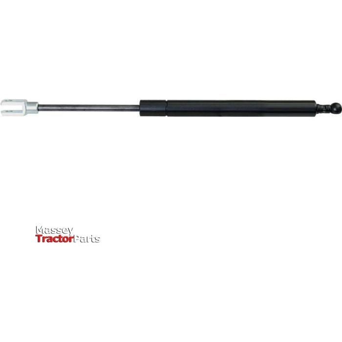 The Sparex Gas Strut, labeled as S.52933, features a 355mm length and includes a white plastic end fitting with a black cylindrical body, marketed under "Massey Tractor Parts.