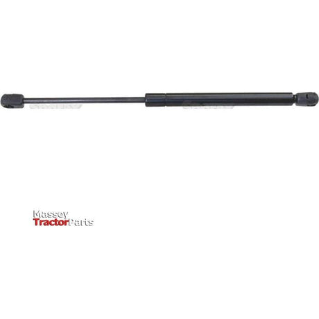The Sparex S.19428 Gas Strut, with a total length of 375mm, features a black rod and cylinder with mounting ends on both sides. This high-quality hydraulic mechanism seamlessly fits Ford / New Holland models, ensuring optimum performance.