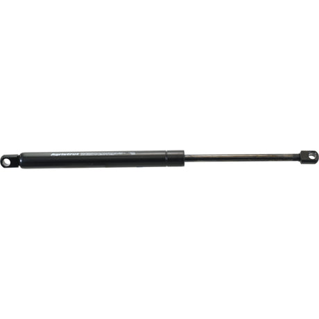 The Sparex Gas Strut, S.19453, with a total length of 400mm, is a black cylindrical strut with an extending rod and end fittings, designed to provide support and resistance in various mechanical applications.