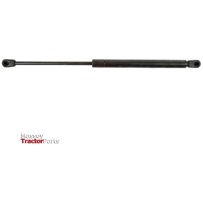 A black Gas Strut (product code S.52852) from Sparex, measuring 405mm in length and equipped with attachments at both ends for lifting and supporting heavy objects, featuring Ram Stroke technology. Displayed on a white background with the Massey Tractor Parts logo at the bottom left corner.