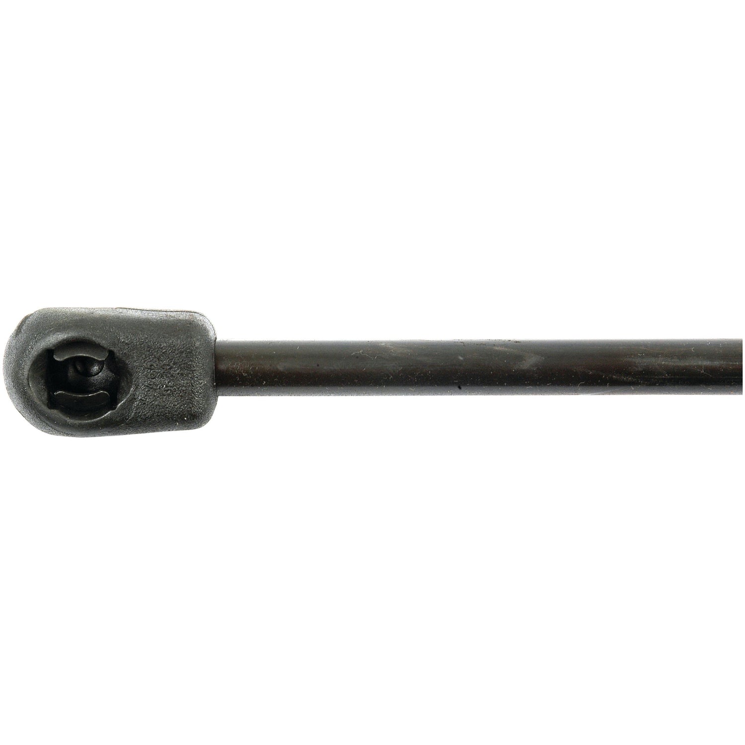A black metal Gas Strut from Sparex, with a total length of 405mm (S.52852), featuring a textured black end piece and a circular opening for pressure adjustments.