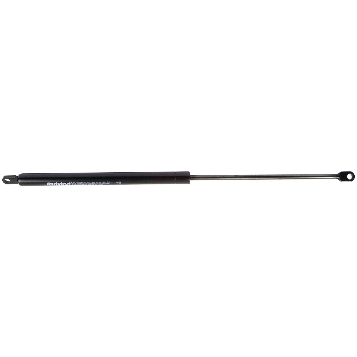 A black Sparex Gas Strut (S.54537) with a cylindrical body and an extending rod (Ram Stroke 220mm, Total Length 500mm) on a white background.