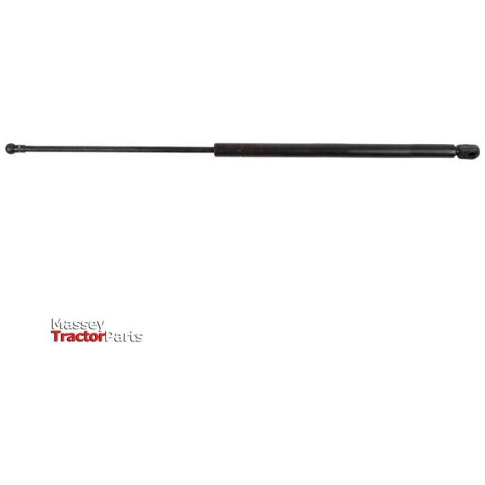 A black Sparex gas strut (S.52880), designed for Massey Ferguson tractors, featuring a ball socket and the "Massey Tractor Parts" logo in the bottom left corner with a total length of 585mm.