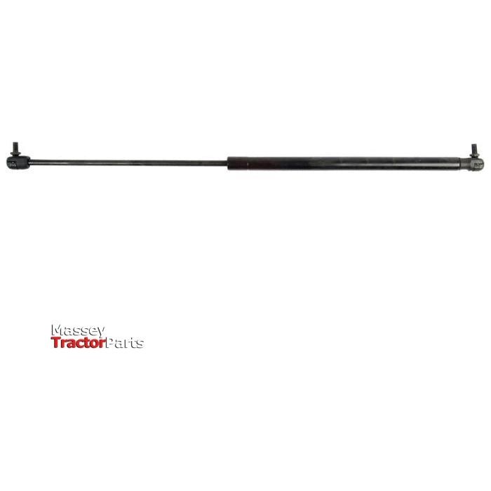 A black gas strut with a ball joint for Massey tractors, labeled as Gas Strut, Total length: 590mm - S.19451 by Sparex, shown against a white background with the "Massey Tractor Parts" logo in the bottom corner.