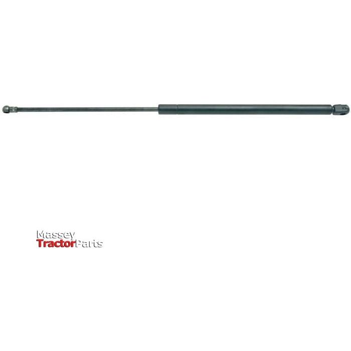 A Sparex Gas Strut (Total length: 590mm - S.52878) featuring a ball socket, set against a white background, with the "Massey Tractor Parts" logo in the bottom left corner.